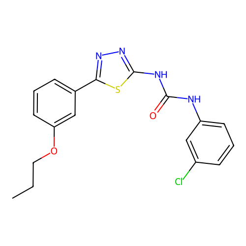 1-(3-Chlorophenyl)-3-[5-(3-propoxyphenyl)-1,3,4-thiadiazol-2-yl]urea structure