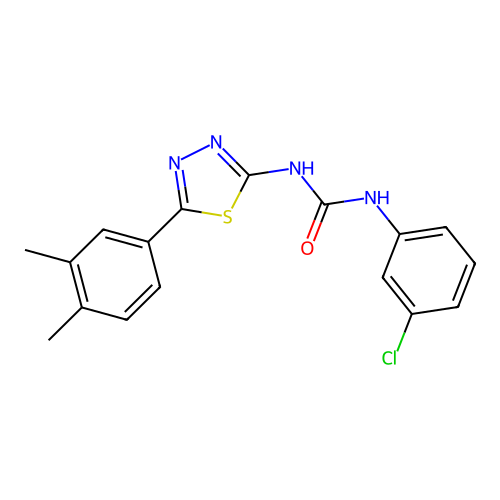1-(3-Chlorophenyl)-3-[5-(3,4-dimethylphenyl)-1,3,4-thiadiazol-2-yl]urea structure
