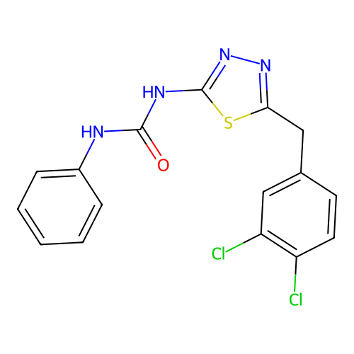 1-[(2Z)-5-(3,4-dichlorobenzyl)-1,3,4-thiadiazol-2(3H)-ylidene]-3-phenylurea structure