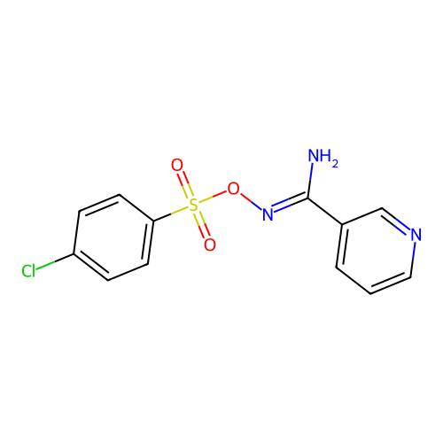 N'-{[(4-chlorophenyl)sulfonyl]oxy}-3-pyridinecarboximidamide structure