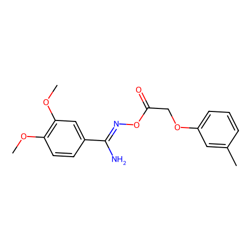 3,4-dimethoxy-N'-{[(3-methylphenoxy)acetyl]oxy}benzenecarboximidamide structure