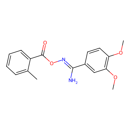 3,4-dimethoxy-N'-{[(2-methylphenyl)carbonyl]oxy}benzenecarboximidamide structure