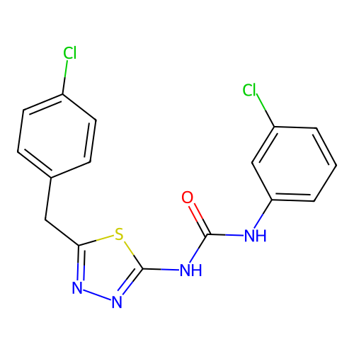 1-[5-(4-Chlorobenzyl)-1,3,4-thiadiazol-2-yl]-3-(3-chlorophenyl)urea structure