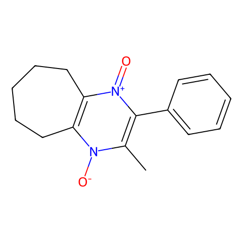 2-methyl-3-phenyl-6,7,8,9-tetrahydro-5H-cyclohepta[b]pyrazine 1,4-dioxide structure