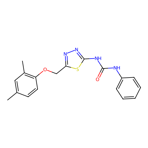 1-{5-[(2,4-Dimethylphenoxy)methyl]-1,3,4-thiadiazol-2-yl}-3-phenylurea structure