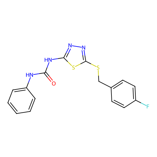 1-{5-[(4-Fluorobenzyl)sulfanyl]-1,3,4-thiadiazol-2-yl}-3-phenylurea structure