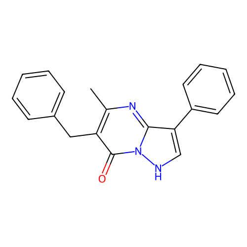 6-benzyl-5-methyl-3-phenylpyrazolo[1,5-a]pyrimidin-7(4H)-one structure