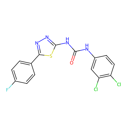 1-(3,4-Dichlorophenyl)-3-(5-(4-fluorophenyl)-1,3,4-thiadiazol-2-yl)urea structure