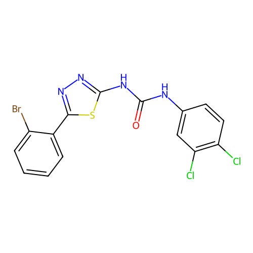 1-(5-(2-Bromophenyl)-1,3,4-thiadiazol-2-yl)-3-(3,4-dichlorophenyl)urea structure