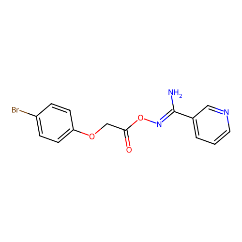 N'-{[2-(4-bromophenoxy)acetyl]oxy}-3-pyridinecarboximidamide structure