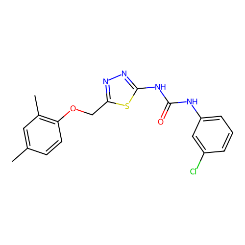 1-(3-Chlorophenyl)-3-(5-((2,4-dimethylphenoxy)methyl)-1,3,4-thiadiazol-2-yl)urea structure