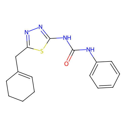 1-[5-(Cyclohex-1-en-1-ylmethyl)-1,3,4-thiadiazol-2-yl]-3-phenylurea structure