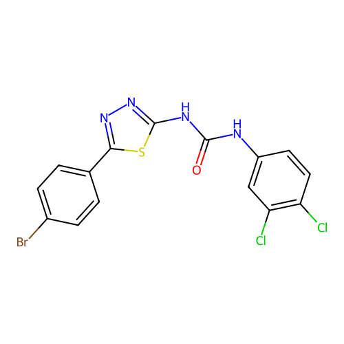 1-(5-(4-Bromophenyl)-1,3,4-thiadiazol-2-yl)-3-(3,4-dichlorophenyl)urea structure