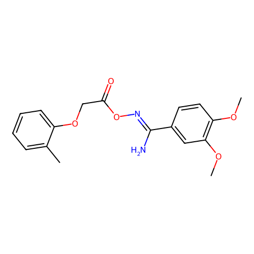 3,4-dimethoxy-N'-{[(2-methylphenoxy)acetyl]oxy}benzenecarboximidamide structure
