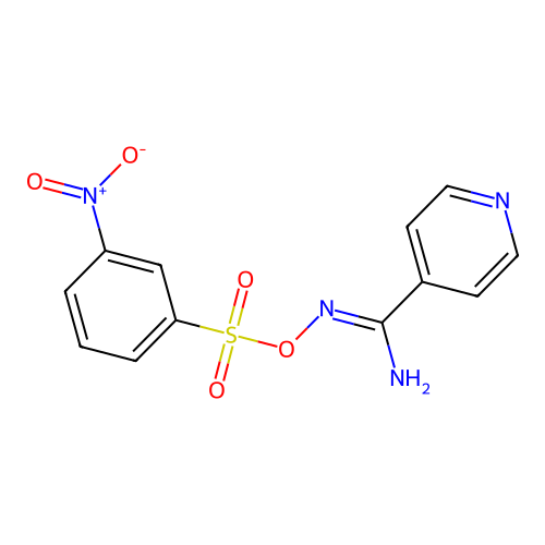 N'-{[(3-nitrophenyl)sulfonyl]oxy}-4-pyridinecarboximidamide structure