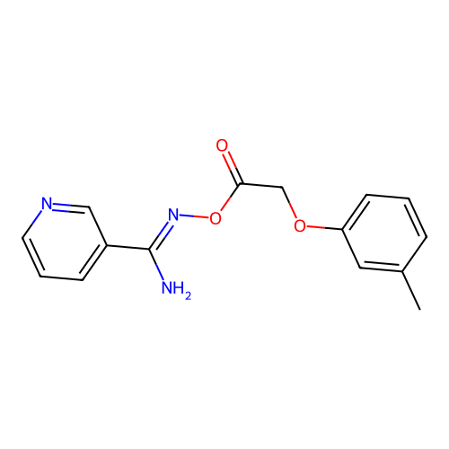 N'-{[2-(3-methylphenoxy)acetyl]oxy}pyridine-3-carboximidamide structure