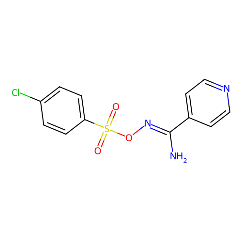 N'-{[(4-chlorophenyl)sulfonyl]oxy}pyridine-4-carboximidamide structure