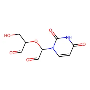 (2R)-2-[(1R)-1-(2,4-dioxopyrimidin-1-yl)-2-oxo-ethoxy]-3-hydroxy-propanal structure