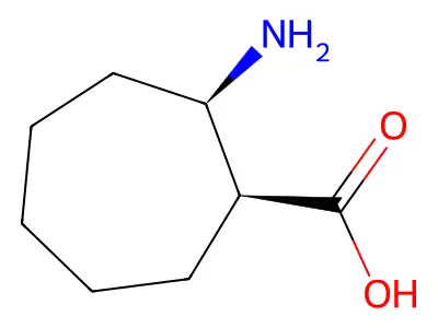 (1S,2R)-2-aminocycloheptane-1-carboxylic acid structure