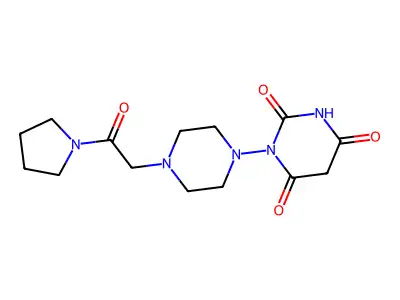 2,4,6(1H,3H,5H)-Pyrimidinetrione, 1-(4-(2-oxo-2-(1-pyrrolidinyl)ethyl)-1-piperazinyl)- structure