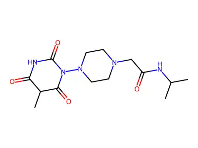 1-Piperazineacetamide, 4-(tetrahydro-5-methyl-2,4,6-trioxo-1(2H)-pyrimidinyl)-N-(1-methylethyl)- structure