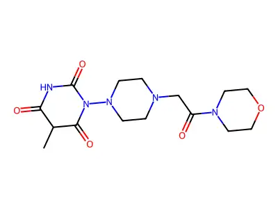 4-((4-(Tetrahydro-5-methyl-2,4,6-trioxo-1(2H)-pyrimidinyl)-1-piperazinyl)acetyl)morpholine structure