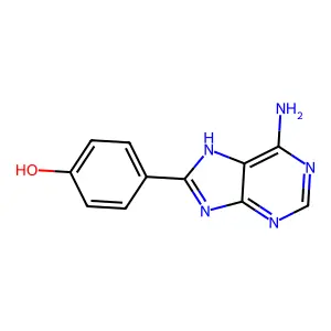 4-(6-amino-7H-purin-8-yl)phenol structure