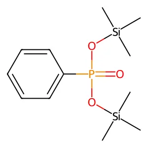 Phosphonic acid, phenyl-, bis(trimethylsilyl) ester structure