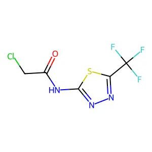 2-chloro-N-[5-(trifluoromethyl)-1,3,4-thiadiazol-2-yl]acetamide structure