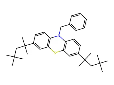 10-Benzyl-3,7-bis(1,1,3,3-tetramethylbutyl)-10H-phenothiazine structure