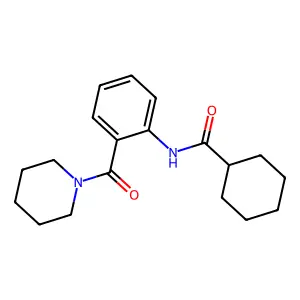 N-[2-(1-piperidinylcarbonyl)phenyl]cyclohexanecarboxamide structure