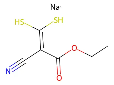 Ethyl 2-cyano-3,3-bis(sulfanyl)prop-2-enoate structure