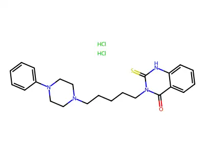 4(1H)-Quinazolinone, 2,3-dihydro-3-(5-(4-phenyl-1-piperazinyl)pentyl)-2-thioxo-, dihydrochloride structure