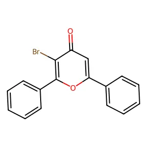 3-Bromo-2,6-diphenylpyran-4-one structure