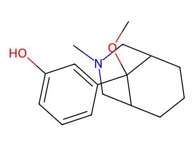 Phenol, 3-(9-methoxy-3-methyl-3-azabicyclo(3.3.1)non-9-yl)-, syn- structure