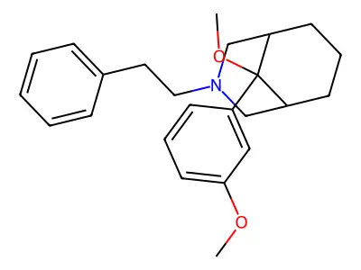 9-Methoxy-9-(3-methoxyphenyl)-3-(2-phenylethyl)-3-azabicyclo(3.3.1)nonane syn- structure
