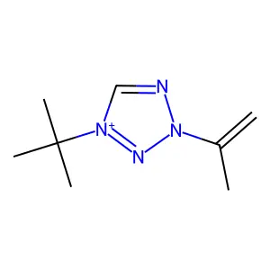 4-tert-butyl-2-(prop-1-en-2-yl)-2H-tetrazol-4-ium structure