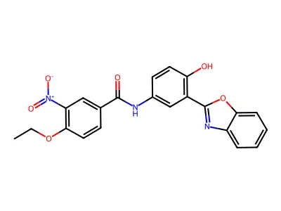 N-[3-(1,3-benzoxazol-2-yl)-4-hydroxyphenyl]-4-ethoxy-3-nitrobenzamide structure