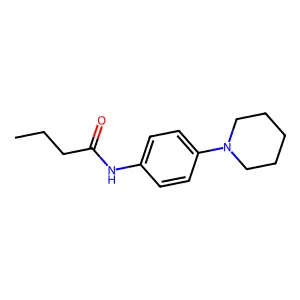N-(4-piperidinophenyl)butanamide structure