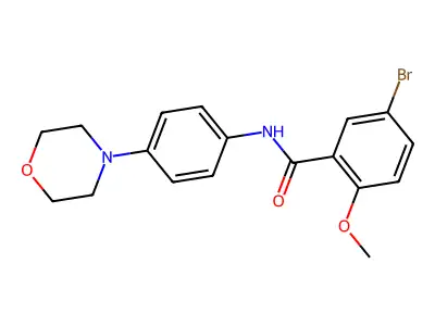 5-bromo-2-methoxy-N-(4-morpholin-4-ylphenyl)benzamide structure