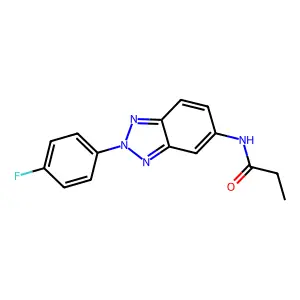 N-[2-(4-fluorophenyl)benzotriazol-5-yl]propanamide structure