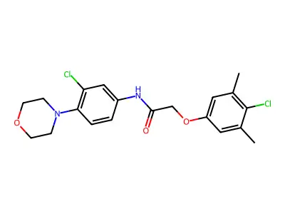 2-(4-chloro-3,5-dimethylphenoxy)-N-(3-chloro-4-morpholin-4-ylphenyl)acetamide structure