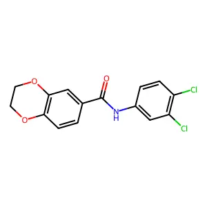N-(3,4-dichlorophenyl)-2,3-dihydro-1,4-benzodioxine-6-carboxamide structure
