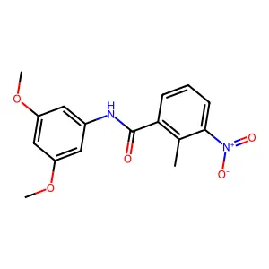 N-(3,5-dimethoxyphenyl)-2-methyl-3-nitrobenzamide structure