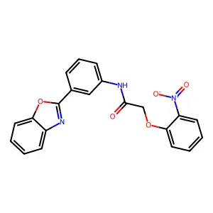 N-[3-(1,3-benzoxazol-2-yl)phenyl]-2-(2-nitrophenoxy)acetamide structure
