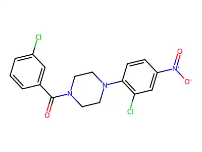 [4-(2-Chloro-4-nitrophenyl)piperazin-1-yl]-(3-chlorophenyl)methanone structure