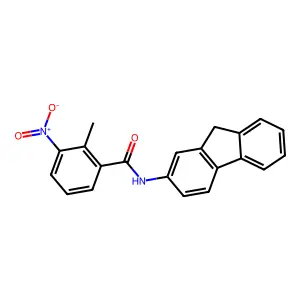 N-(9H-fluoren-2-yl)-2-methyl-3-nitrobenzamide structure