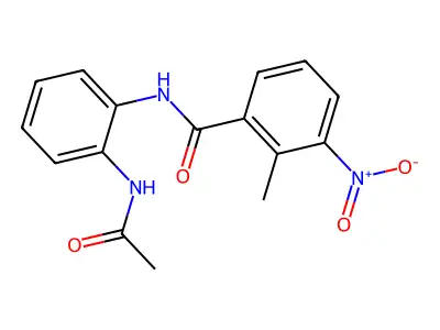N-(2-acetamidophenyl)-2-methyl-3-nitrobenzamide structure