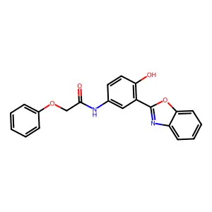 N-[3-(1,3-benzoxazol-2-yl)-4-hydroxyphenyl]-2-phenoxyacetamide structure