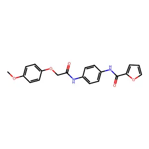 N-[4-[[2-(4-methoxyphenoxy)acetyl]amino]phenyl]furan-2-carboxamide structure